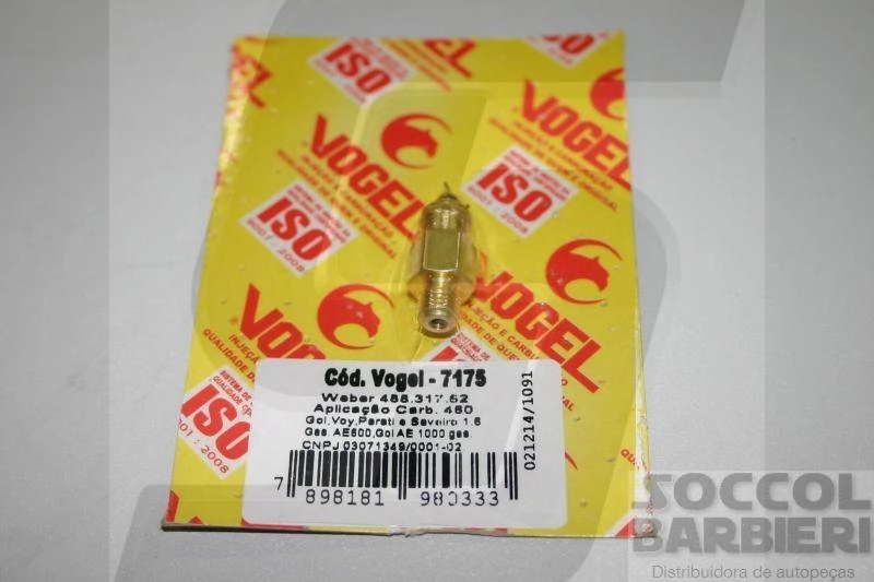 AGULHA OU VÁLVULA BOIA CARBURADOR WEBER DUPLO 460 495 VW GOL/VOYAGE/PARATI/SAVEIRO 89/FORD VERONA