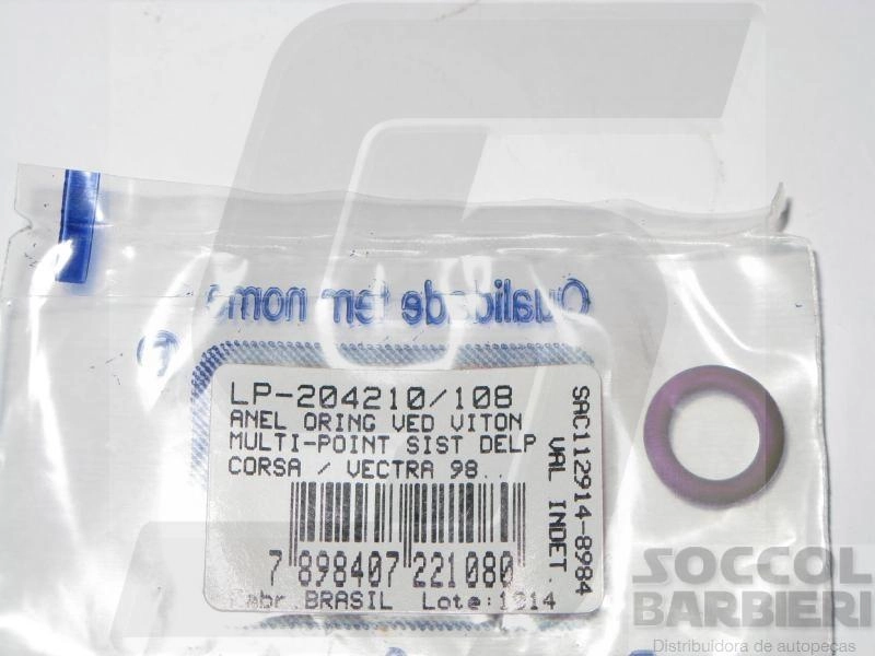 ANEL O'RINGS VEDAÇÃO PARA VÁLVULA INJEÇÃO MULTI-POINT DELPHI UNITÁRIO ORING BICO INJETOR GM CORSA 98/ VECTRA 99/