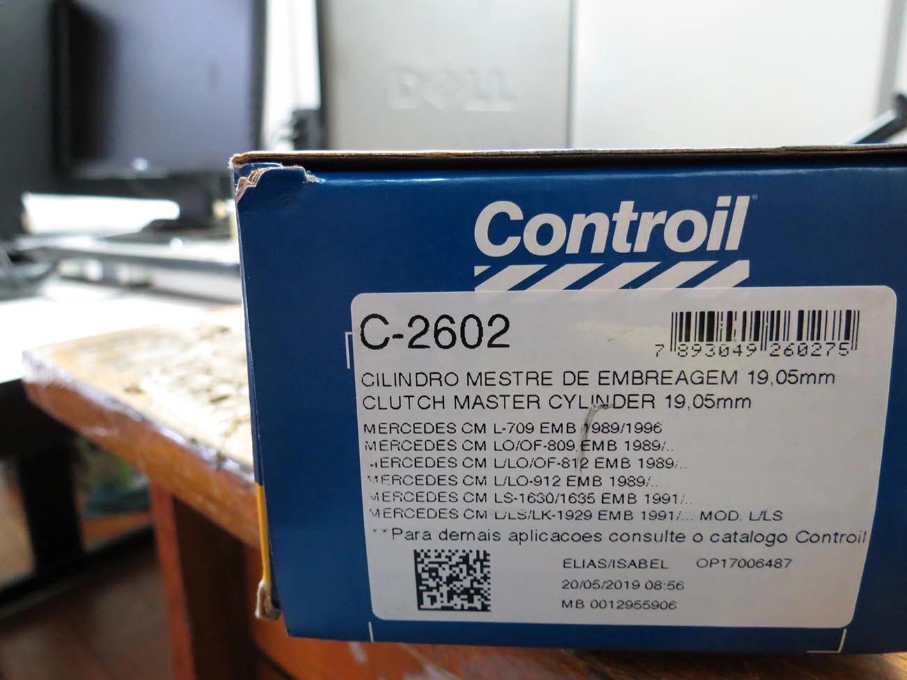 CILINDRO MESTRE EMBREAGEM 19,05MM MB 709/809/812/912 89/ 1630/1635/1929/1935/1938