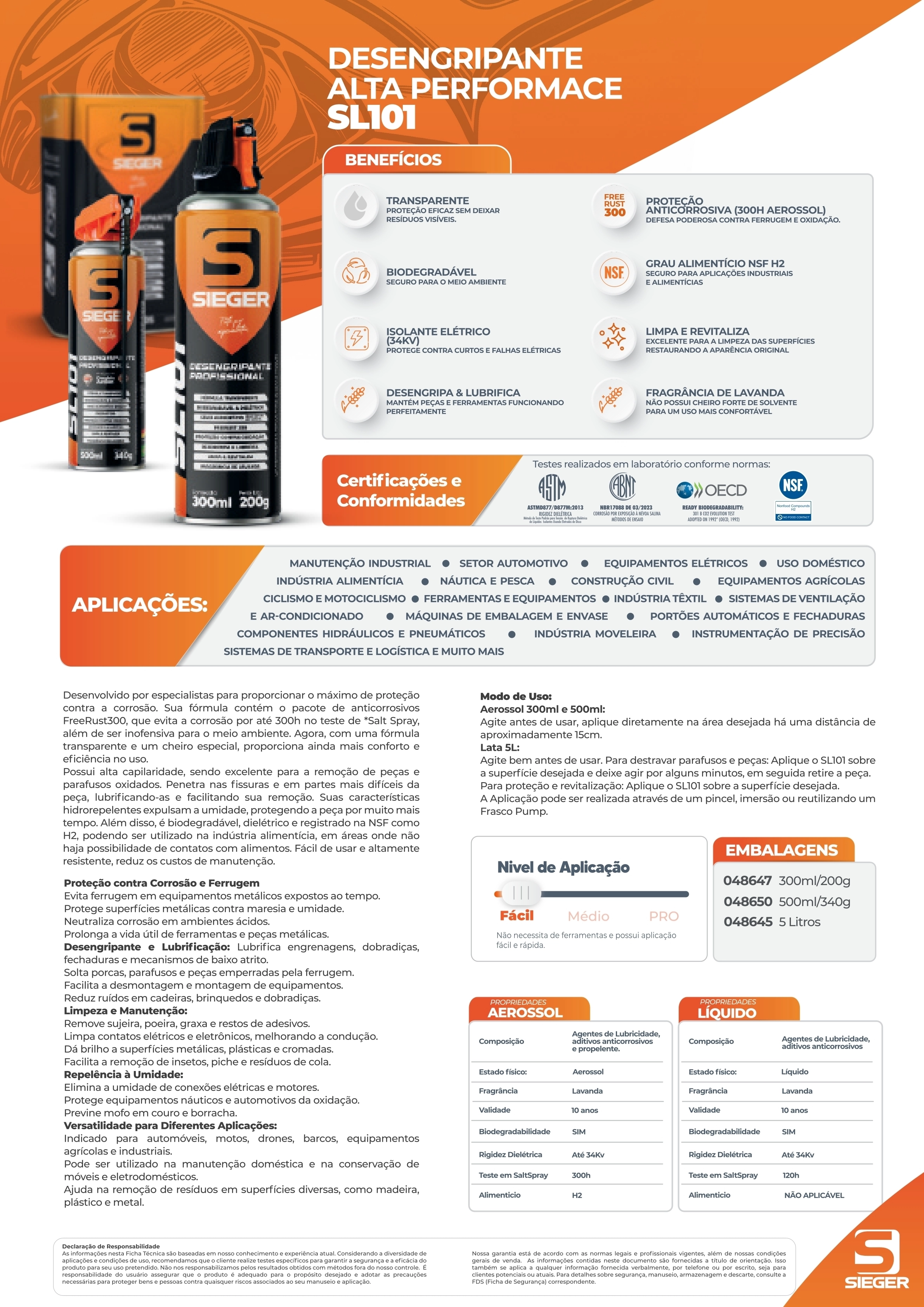 DESENGRIPANTE PREMIUM DE ALTA PERFORMACE SL101 - 300ML