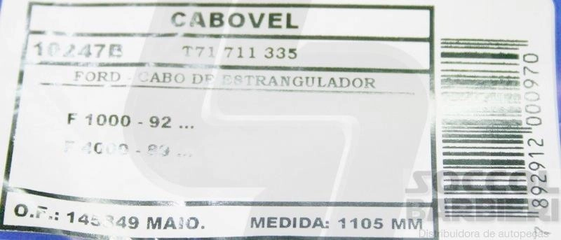 CABO ESTRANGULADOR 1105MM FORD F-1000 92/ F-4000 89/