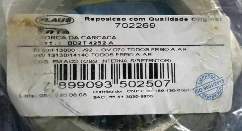PORCA CARCAÇA TRASEIRA FORD F750/F13000- GM D70 - VW 13.130/14.140 - INTERNA SEM RETENTOR