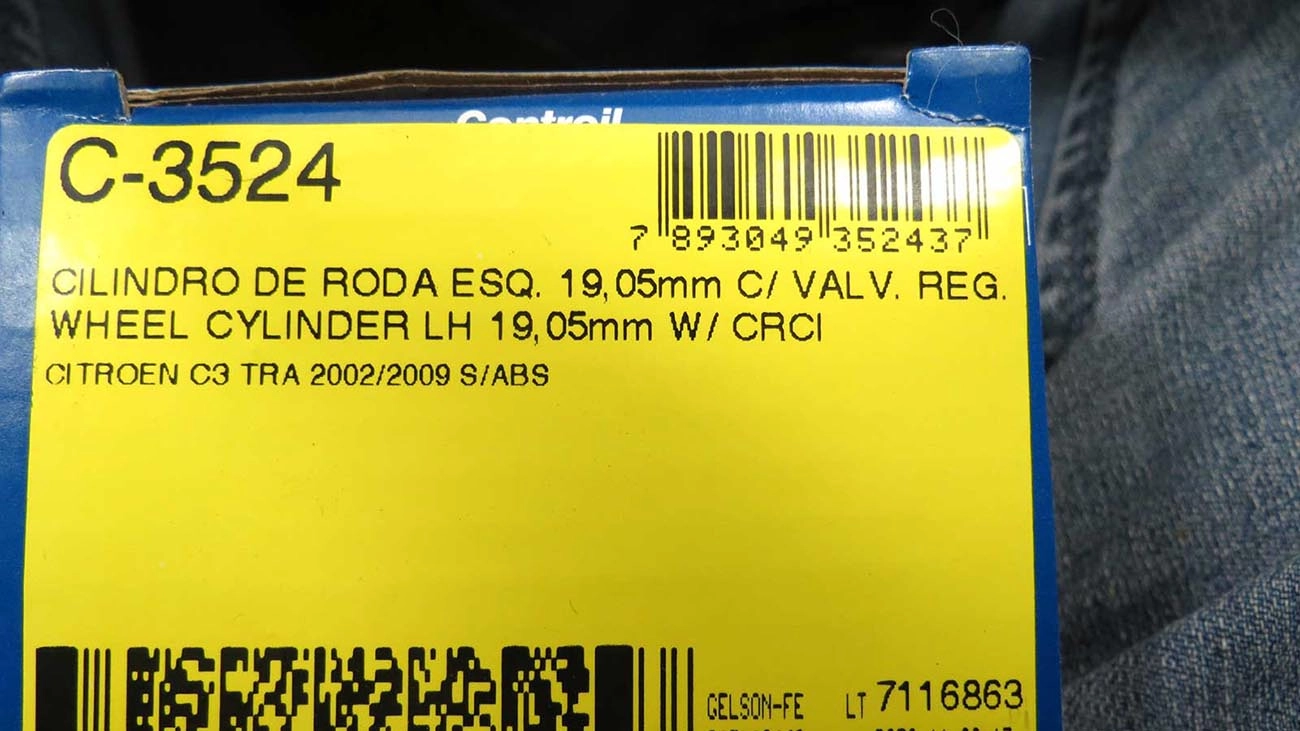 CILINDRO RODA TRASEIRA ESQUERDA SEM ABS CITROEN C3 2002/2009