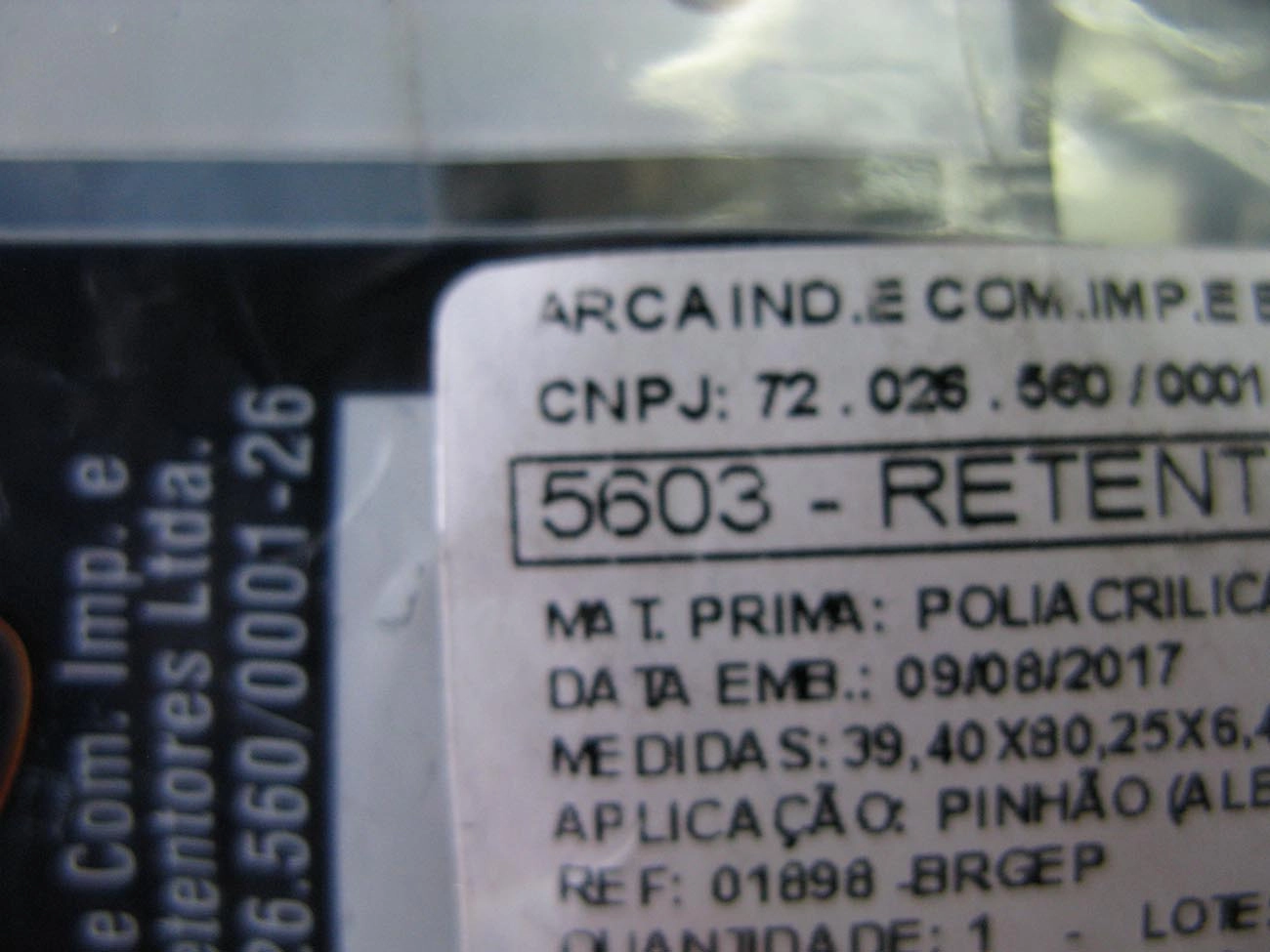 RETENTOR PINHÃO DIFERENCIAL DANA/ALBARUS 39,40X80,25X6,40X16,20MM FORD F-1000 80/89 F-700/F-750 78/89 GM S-10 39,40X80,25X6,40X