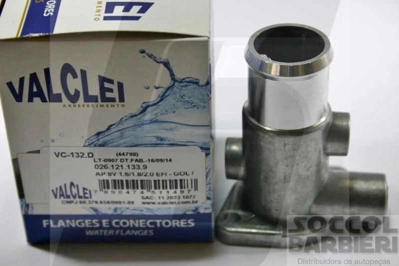 CONECTOR/FLANGE MANGUEIRA ÁGUA AO CABEÇOTE COLETOR ADMISSÃOE ENTRADA VW GOL/VOYAGE/SAVEIRO 94/ SANTANA 93/ LOGUS/POINTER