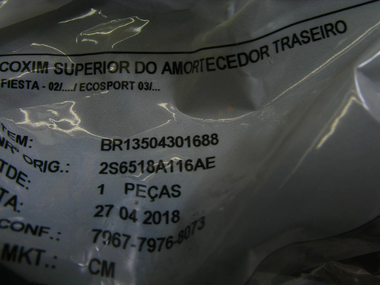 COXIM AMORTECEDOR FORD NOVO FIESTA/ECOSPORT 2002/ - TRASEIRO