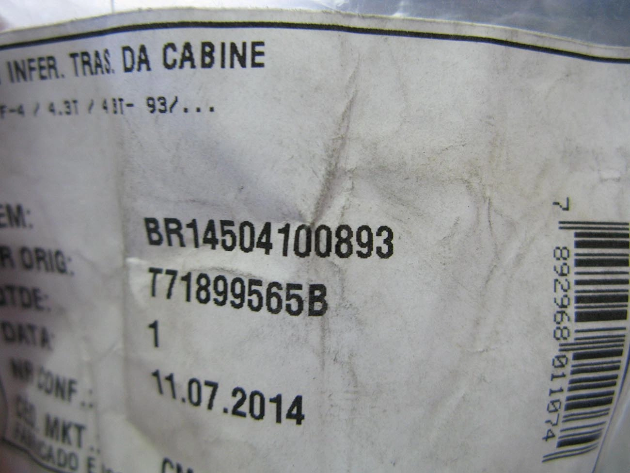 COXIM CABINE FORD F-1000/4000 - TRASEIRO INFERIOR