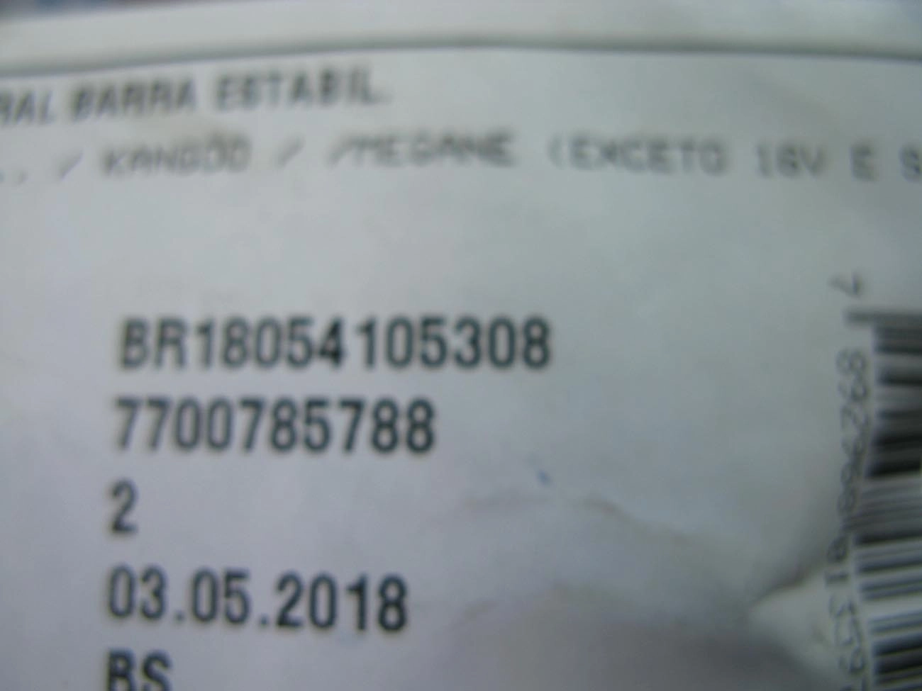 BUCHA CENTRAL DO ESTABILIZADOR DIANTEIRO RENAULT CLIO/MEGANE/KANGOO/R19/SCENIC /05 - FURO 20MM