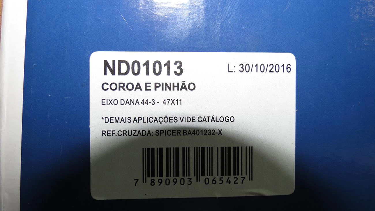 COROA E PINHAO 11X47 GM S-10/BLAZER 2.5 03.97/2002 MAXION 4X2 - DANA 44-3