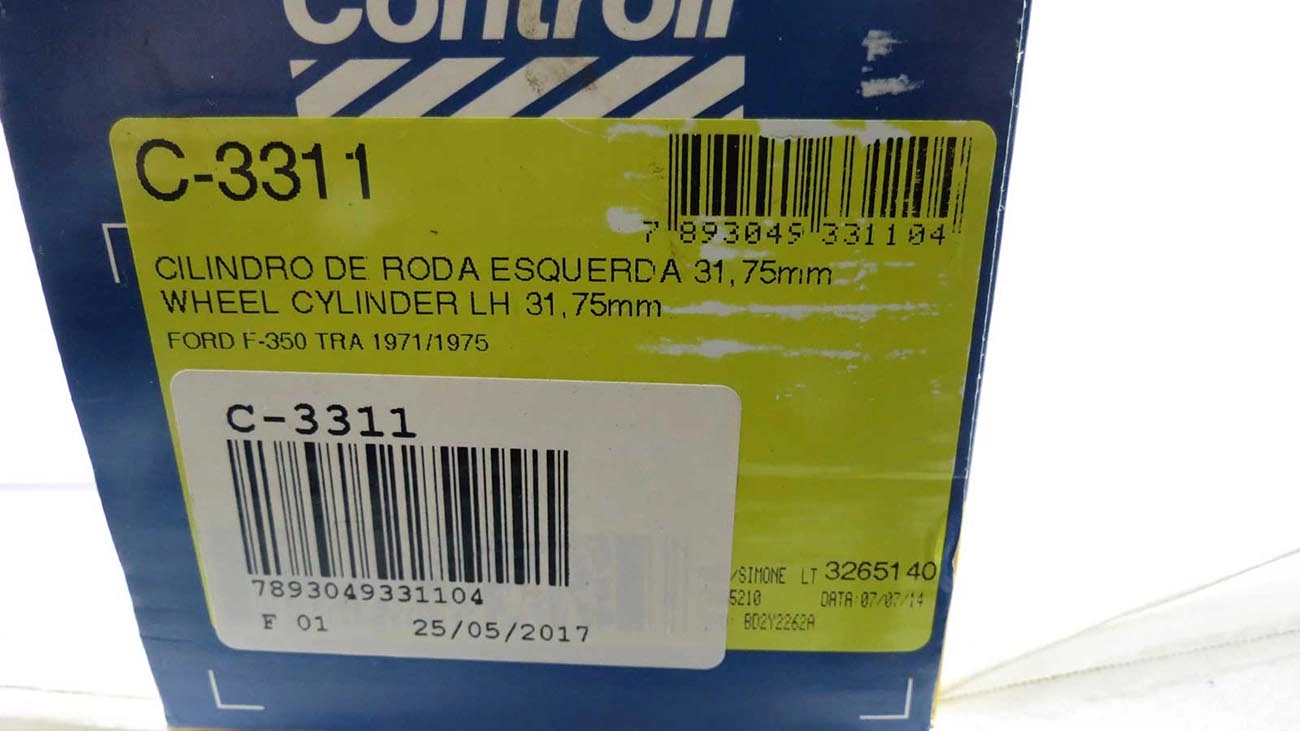 CILINDRO RODA FREIO TRASEIRO LADO ESQUERDO TRASEIRA ESQUERDA FORD F-350 71/75 1-1/4 31,750MM