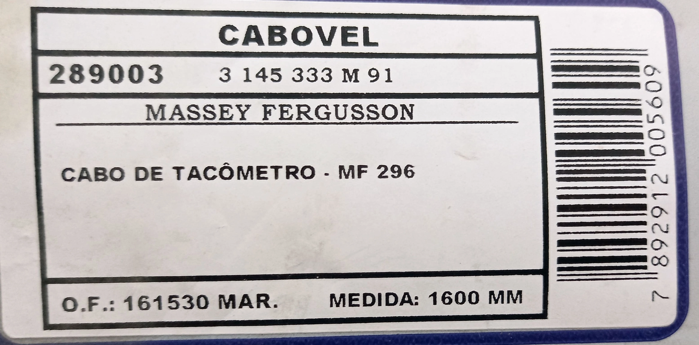 CABO TACOMETRO MF 296 1600