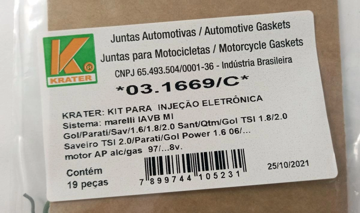 KIT/REPARO INJEÇÃO VW GOL/PARATI/SAVEIRO/SANTANA 1.6/1.8/2.0 97/ 8V - SISTEMA MARELLI IAVB MI
