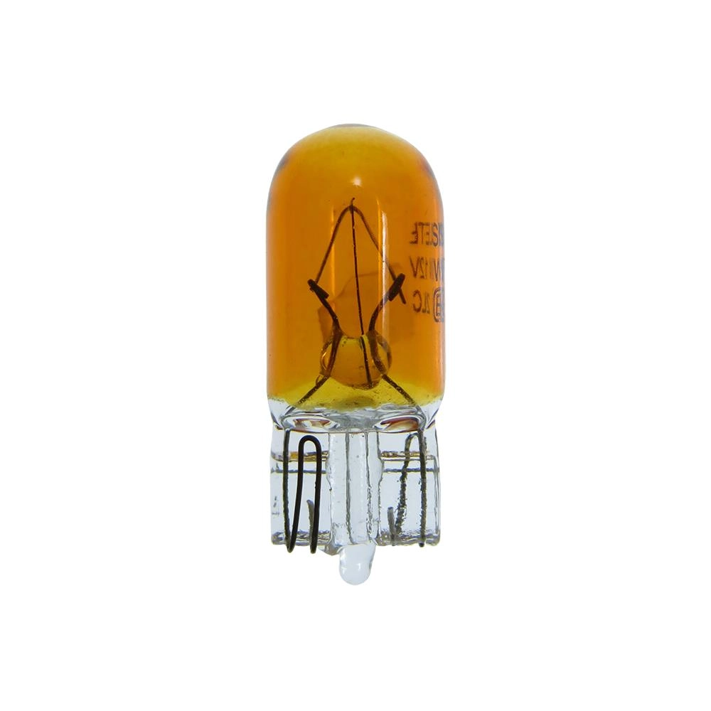 LAMPADA LUZ DE PISCA LATERAL/RETROVISOR BASE DE VIDRO MEDIA 5W/12V - AMBAR