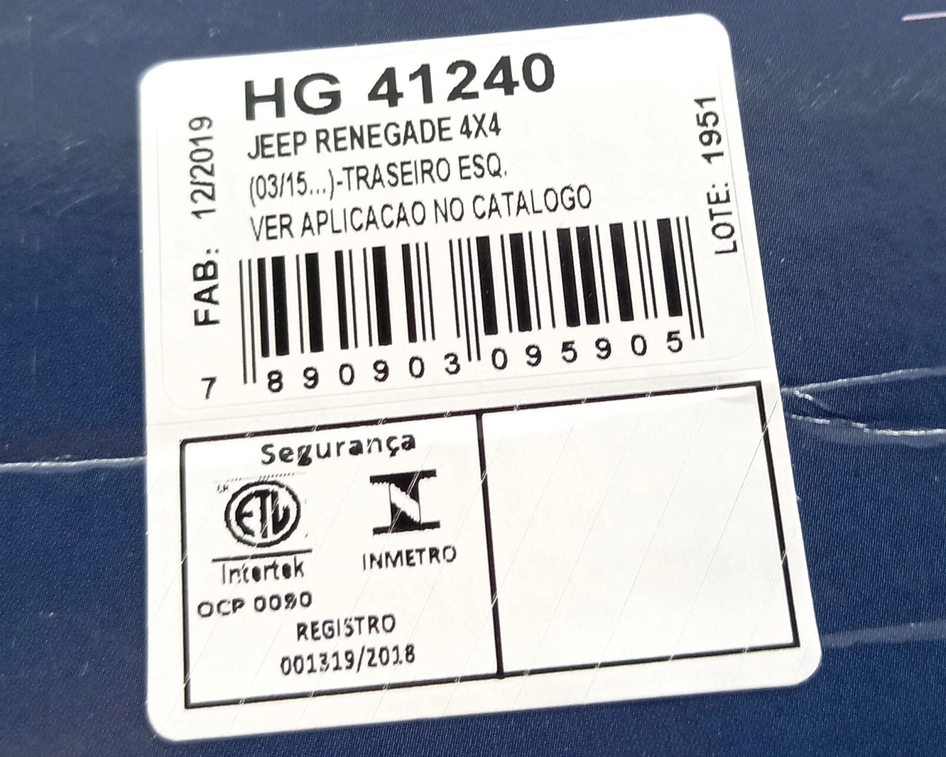 AMORTECEDOR TRASEIRO ESQUERDO JEEP RENEGADE 2015/2020 - 4X4