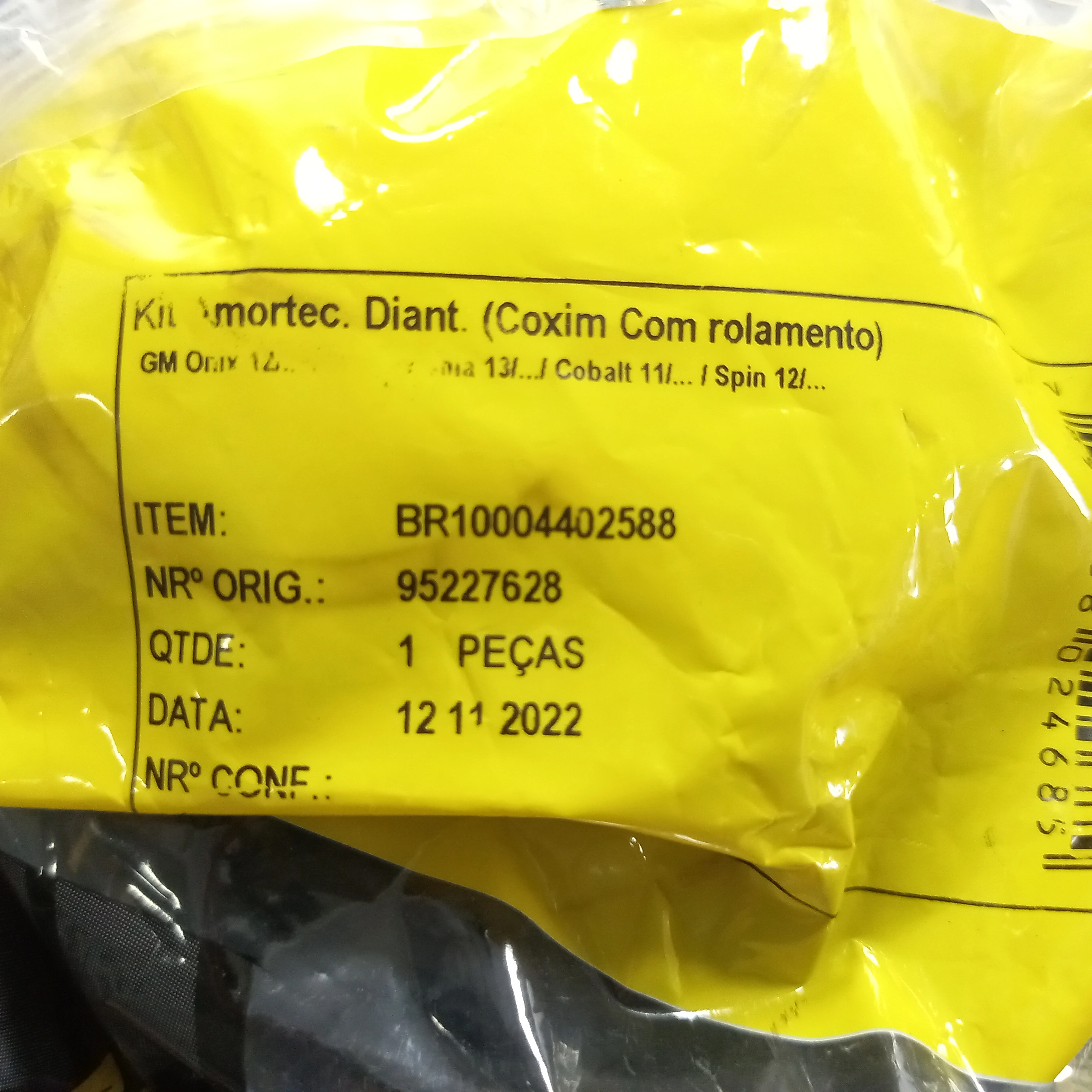 COXIM AMORTECEDOR DIANTEIRO COM ROLAMENTO GM COBALT 11/ - ONIX 12/ - SONIC 11/ - PRISMA 13/