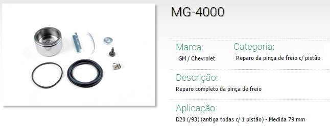 REPARO PINCA FREIO COMPLETO - FORD F-1000 85/92 - GM A/D-10/20 79/92