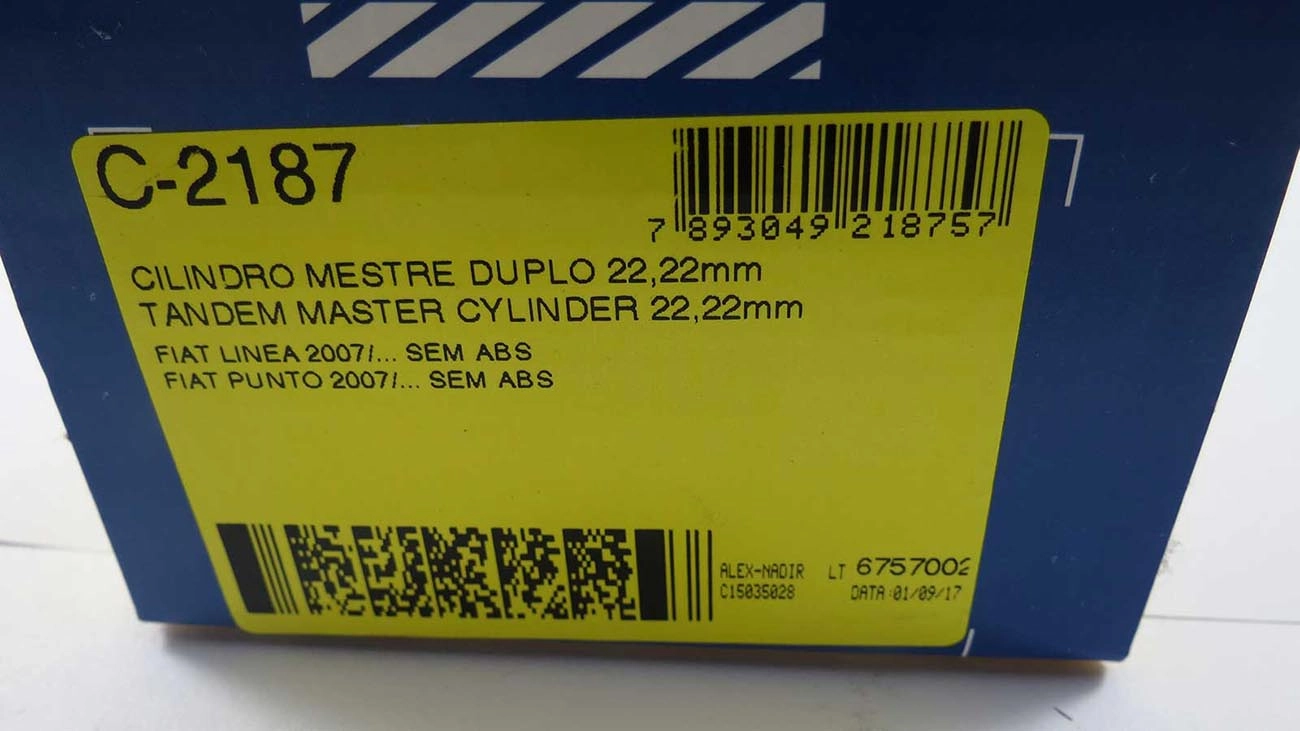 CILINDRO MESTRE FREIO SEM ABS FIAT PUNTO/LINEA 07/ - 22.22MM