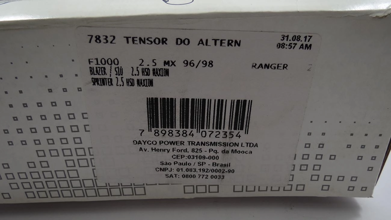 TENSOR CORREIA ALTERNADOR TENSIONADOR AUXILIAR ACESSÓRIOS MOTOR FORD RANGER 2.5 8V GM S-10/BLAZER MB SPRINTER 310/312/412