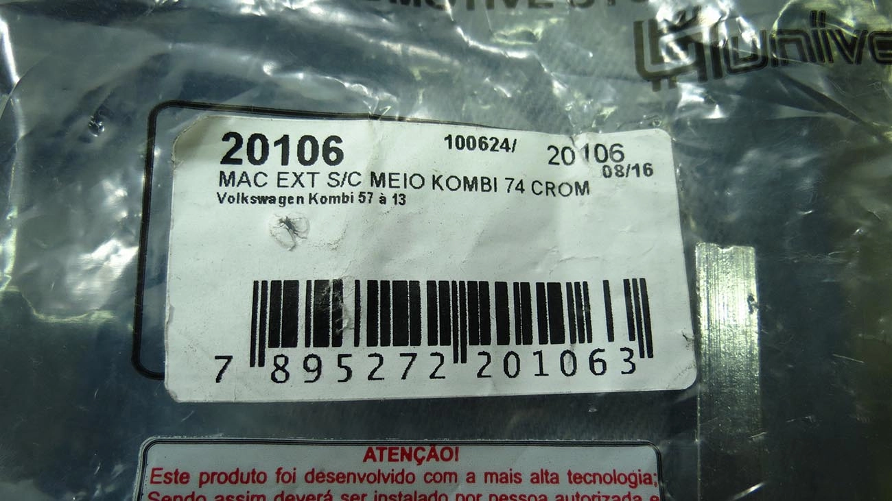MACANETA EXTERNA VW KOMBI /75 - PORTA LATERAL S/CHAVE CROMADA