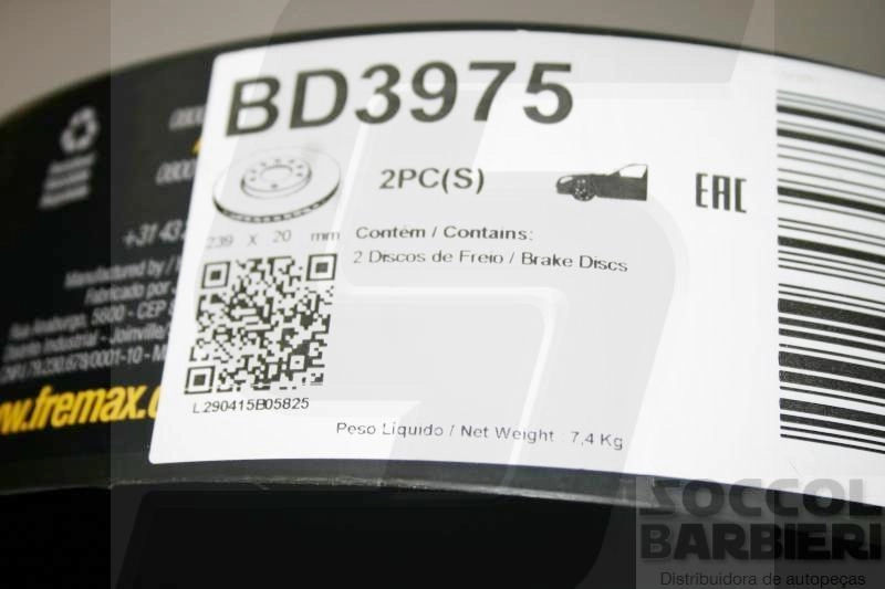 DISCO FREIO DIANTEIRO VENTILADO 239MM 4 FUROS VW GOL/PARATI 95/ SANTANA 90/94 GTI SAVEIRO 97/