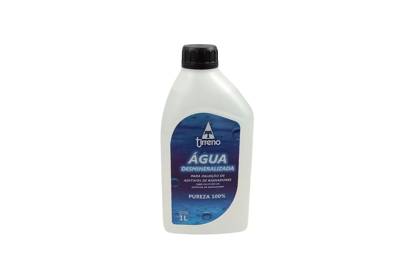 AGUA BI-DESMINERALIZADA INCOLOR 1 LITRO TIRRENO CAIXA CONTÉM 12 UNIDADES