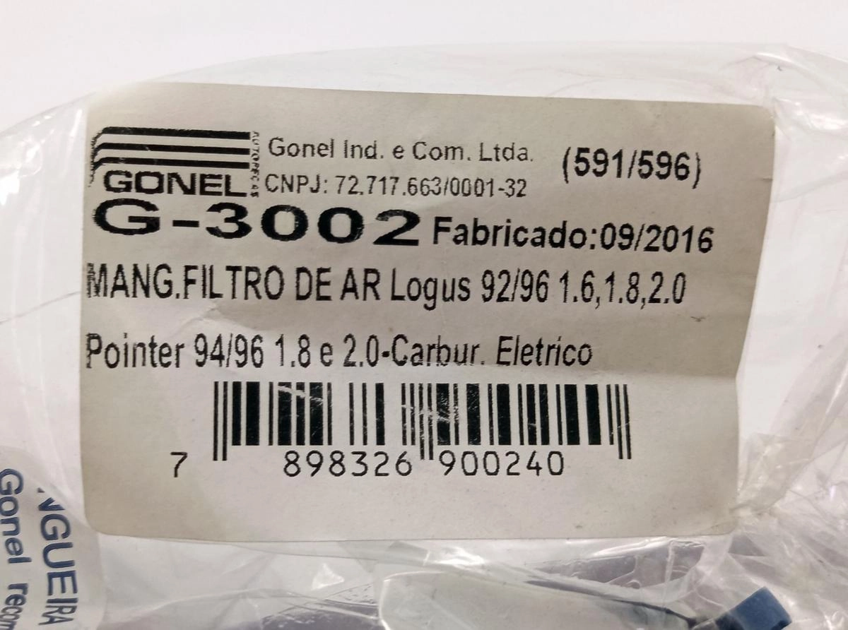 MANGUEIRA FILTRO AR VW LOGUS 1.6/1.8/2.0 1992/1996 POINTER 1.8/2.0 1994/1996 C/CARBURADOR ELETRONICO
