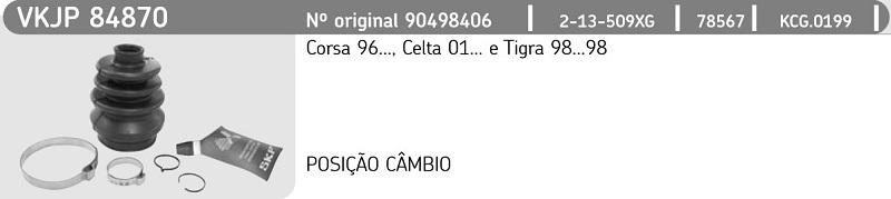 KIT REPARO COIFA HOMOCINÉTICA LADO CÂMBIO 20X54X94MM GM CORSA 94/01 CELTA 01/16