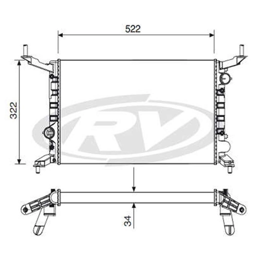RADIADOR MOTOR EXPANDIDO GM CELTA/PRISMA 1.0/1.4 06/ - COM AR CONDICIONADO - 522X322X34MM