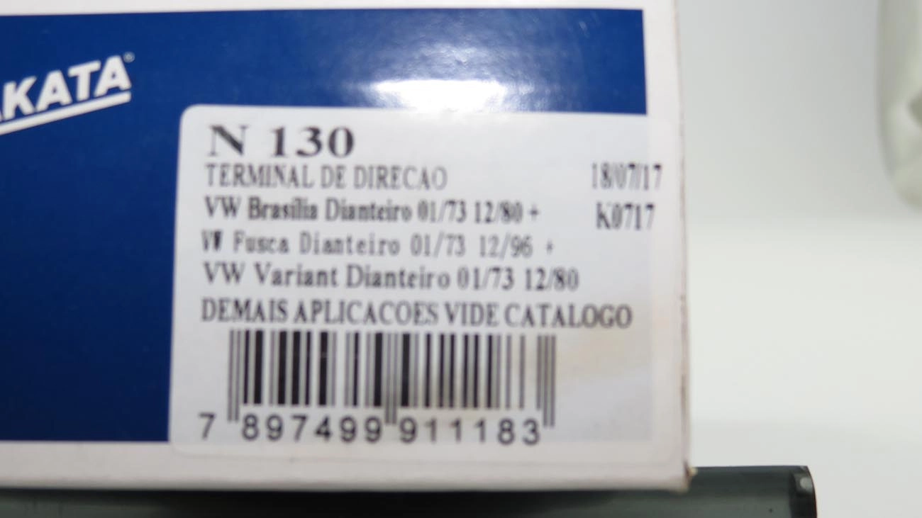 TERMINAL DIREÇÃO DIREITO CURVO ÂNGULO 10° VW FUSCA 1300L/1500/1600/BRASILIA/VARIANT I