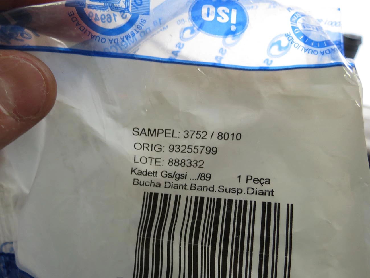 BUCHA DIANTEIRA BANDEJA DIANTEIRA GM KADETT GS/GSI 1989/1995 - DAEWOO ESPERO 1994/1997
