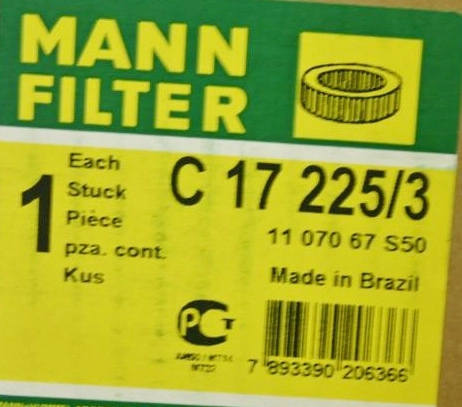 FILTRO AR GM D-10/20 79/96 VW 11.130/12.140/13.130/14.140/15.160