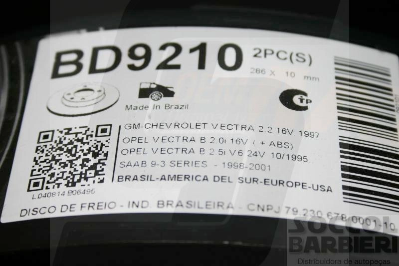 DISCO FREIO TRASEIRO SÓLIDO 286MM 5 FUROS VECTRA 2.0 16V 97/ 99/ ASTRA 8/16V 01/