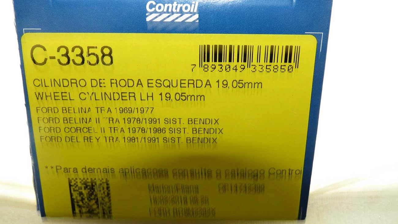 CILINDRO RODA FREIO TRASEIRO LADO ESQUERDO SISTEMA BENDIX TRASEIRA ESQUERDA FORD CORCEL/BELINA/DEL REY 69/91 3/4 19,05MM