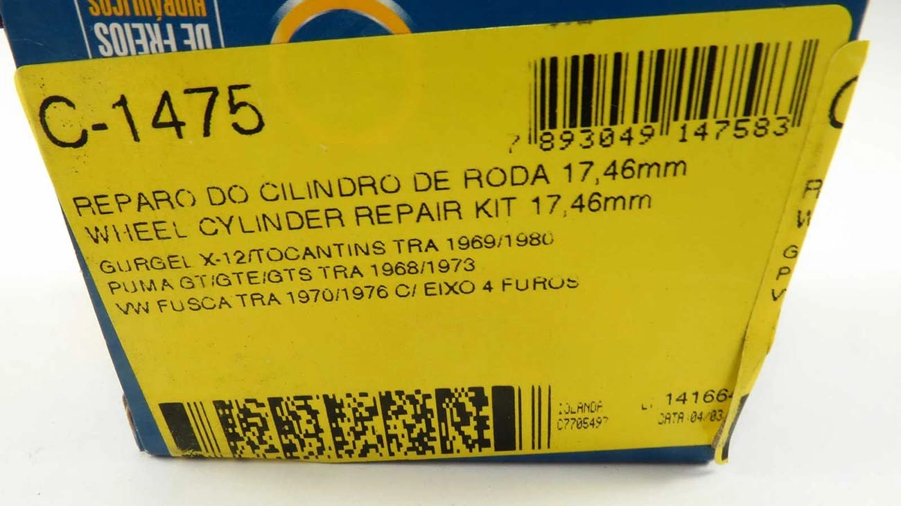 REPARO CILINDRO RODA 17.46MM VW FUSCA 70/76 11/16 TRASEIRO