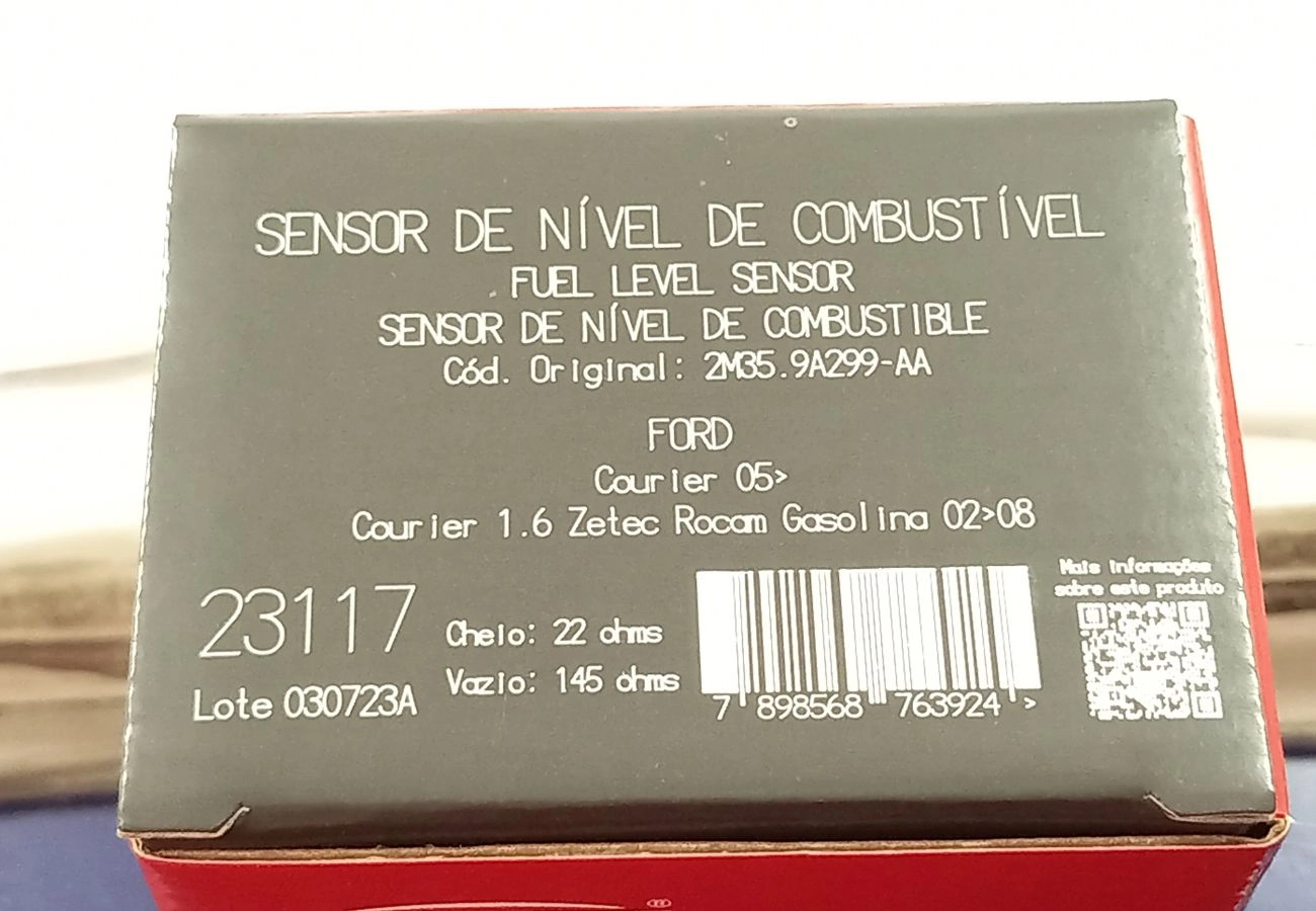 SENSOR/BOIA DE NÍVEL COMBUSTÍVEL FORD COURIER 1.6 8V 2002/2008