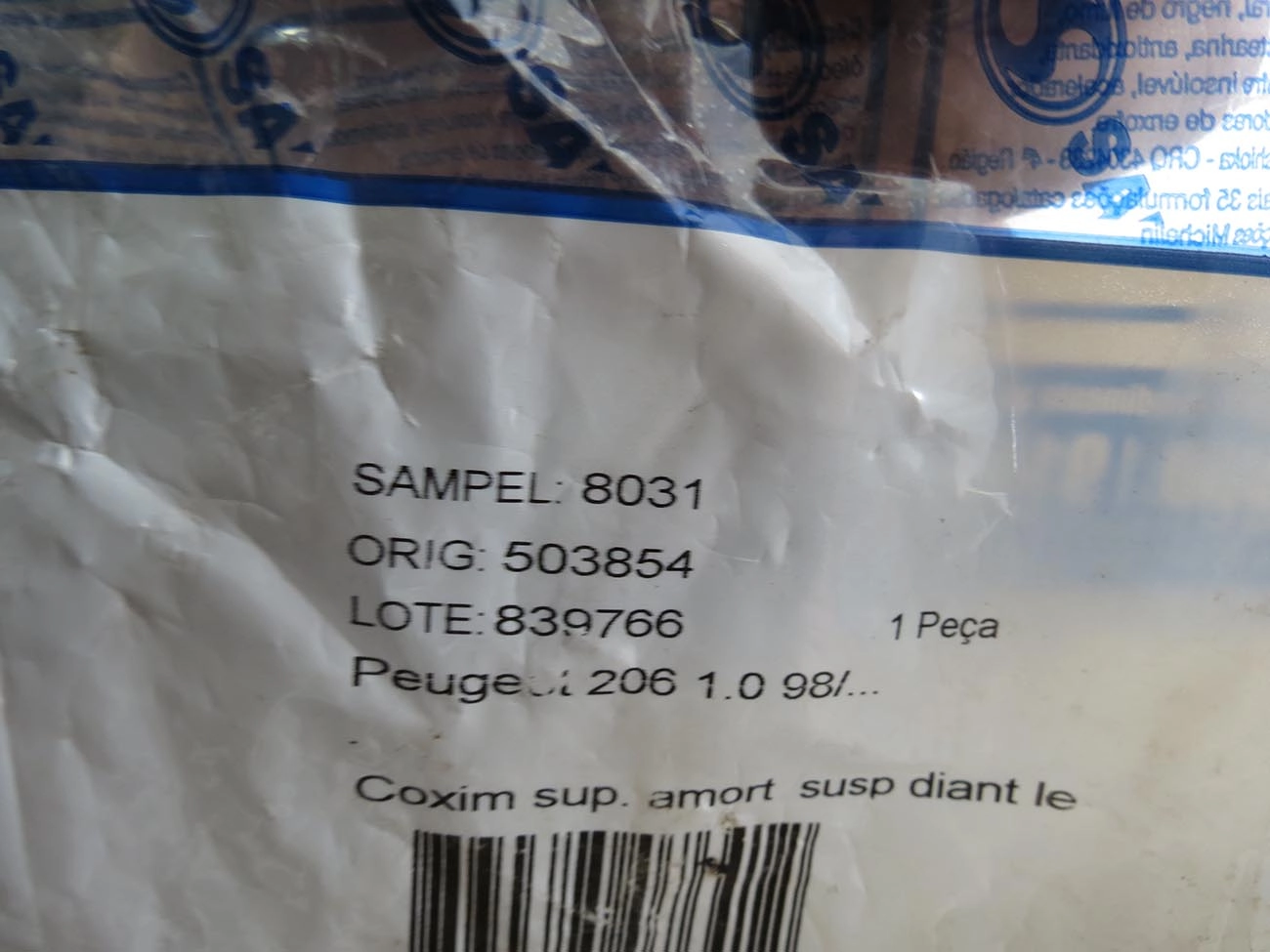 COXIM AMORTECEDOR DIANTEIRO ESQUERDO SEM ROLAMENTO PEUGEOT 206 1.0 2000/ - 207/HOGGAR 2008/