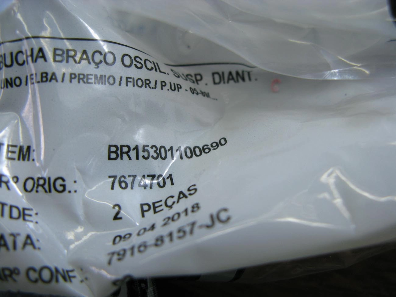 BUCHA BRAÇO OSCILANTE SUSPENSÃO DIANTEIRA SUSPENSAO FIAT UNO/PREMIO/ELBA/FIORINO 91/ BRACO