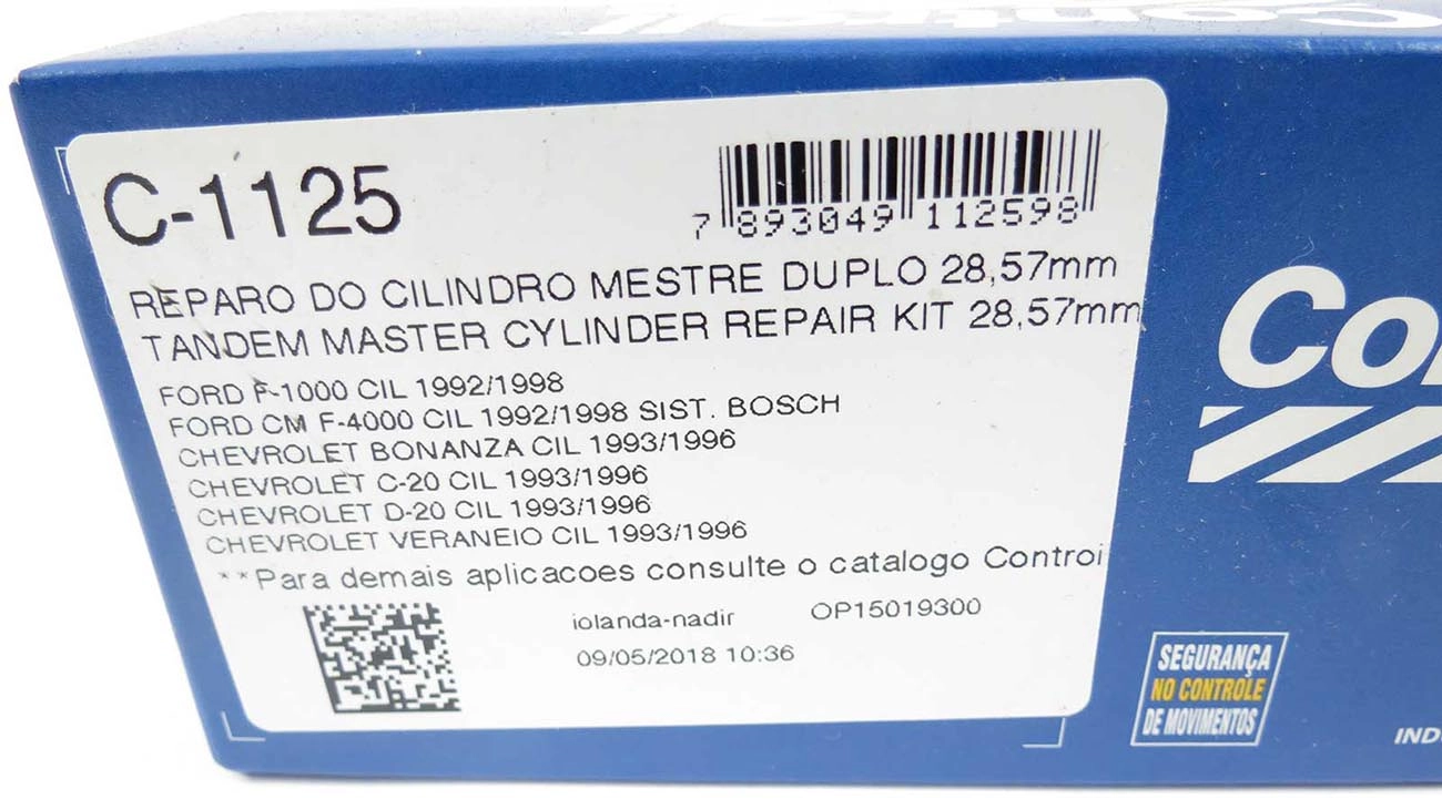 REPARO CILINDRO MESTRE DUPLO 28.57MM GM A/C/D-20/VERANEIO/BONANZA 93/96 1-1/8