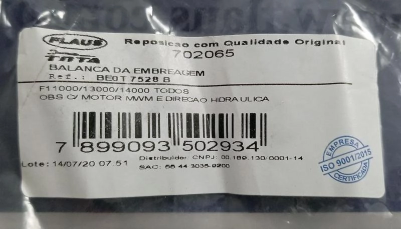 BALANCA DA EMBREAGEM FORD F-11000/13000/14000 - MWM DIRECAO HIDRAULICA