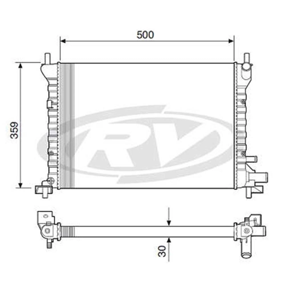 RADIADOR MOTOR EXPANDIDO FORD FIESTA/COURIER 1.0/1.3 8V 1996/1999 - COM AR CONDICIONADO - MANUAL