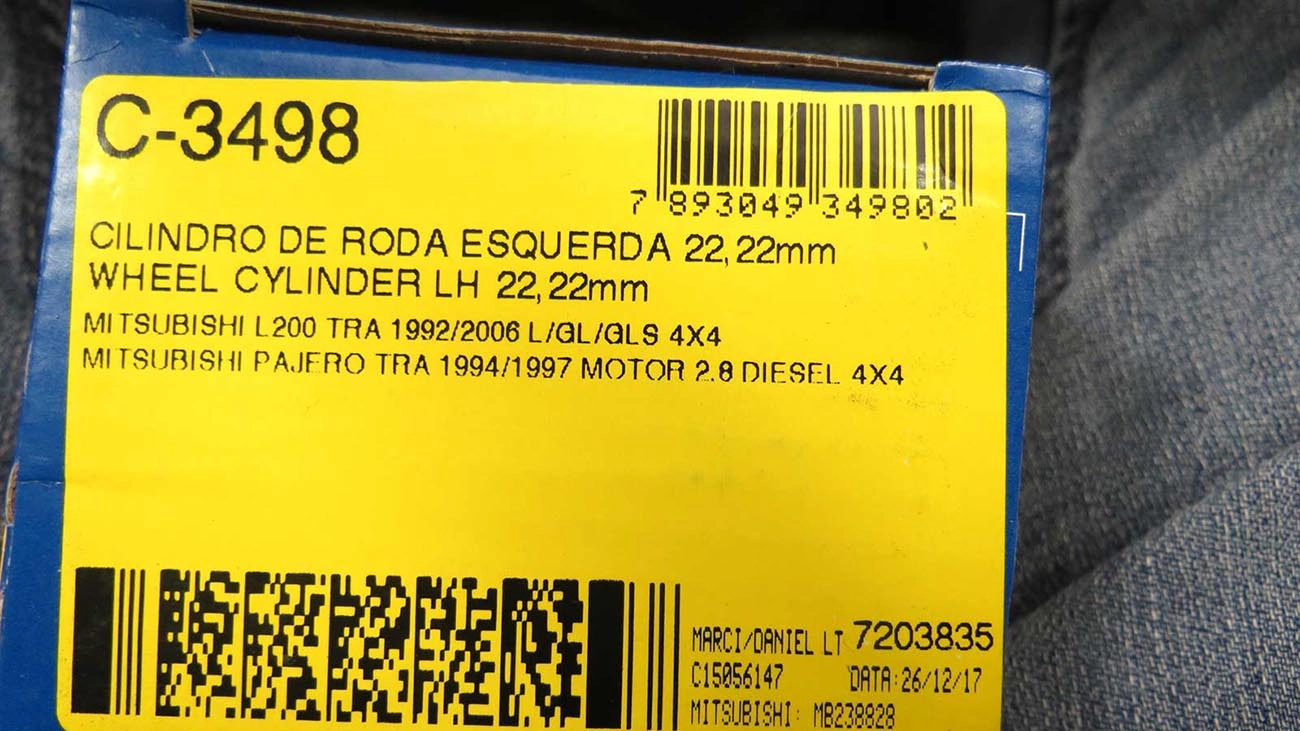 CILINDRO RODA FREIO TRASEIRO LADO ESQUERDO TRASEIRA ESQUERDA MITSUBISHI L-200 4X4 92/ EXCETO SPORT 7/8 22,22MM