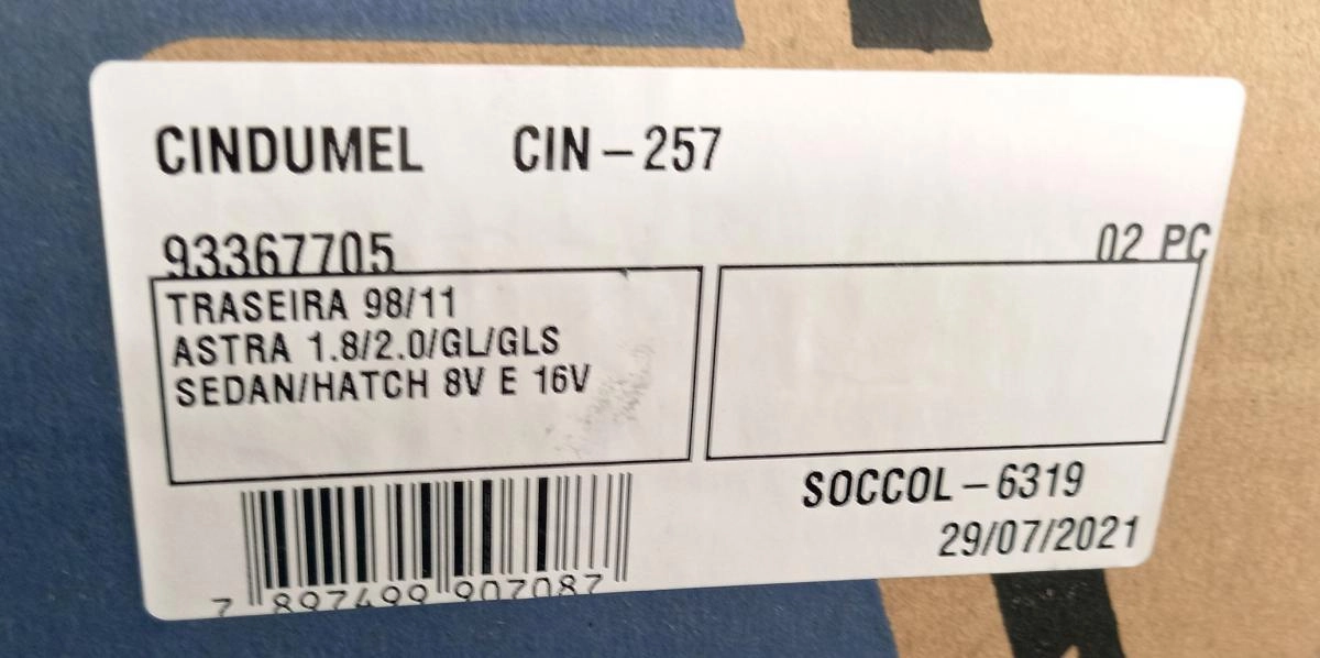 JOGO MOLAS HELICOIDAIS SUSPENSÃO TRASEIRA MOLA SUSPENSAO GM ASTRA 8/16V TODOS 98/