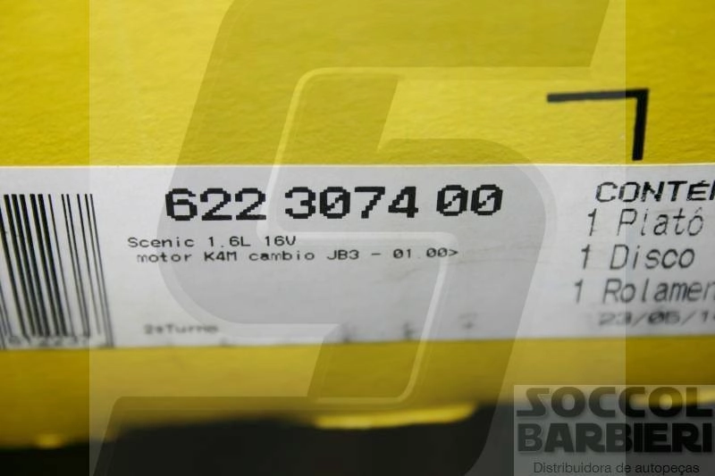 KIT EMBREAGEM RENAULT SCENIC 1.6 16V 2000/ - MEGANE 1.6 16V 00/05 - 200MM - VOLANTE C/REBAIXO