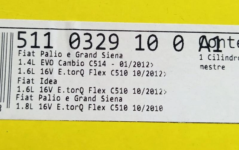 CILINDRO MESTRE DE EMBREAGEM FIAT PALIO/SIENA/GRAND SIENA/STRADA 1.4/1.6/1.8 10/ - EVO/E.TORQ