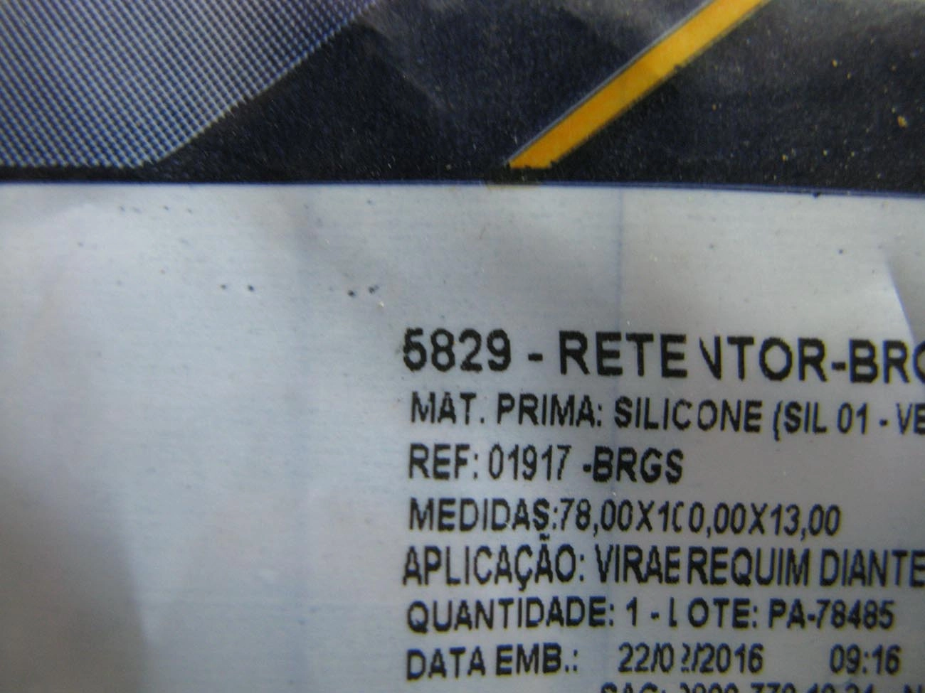 RETENTOR DIANTEIRO VIRABREQUIM MOTOR MWM 78,00X100,00X13,00MM AGRALE/FORD/GM/VW/MF/VALMET TODOS 78X100X13MM