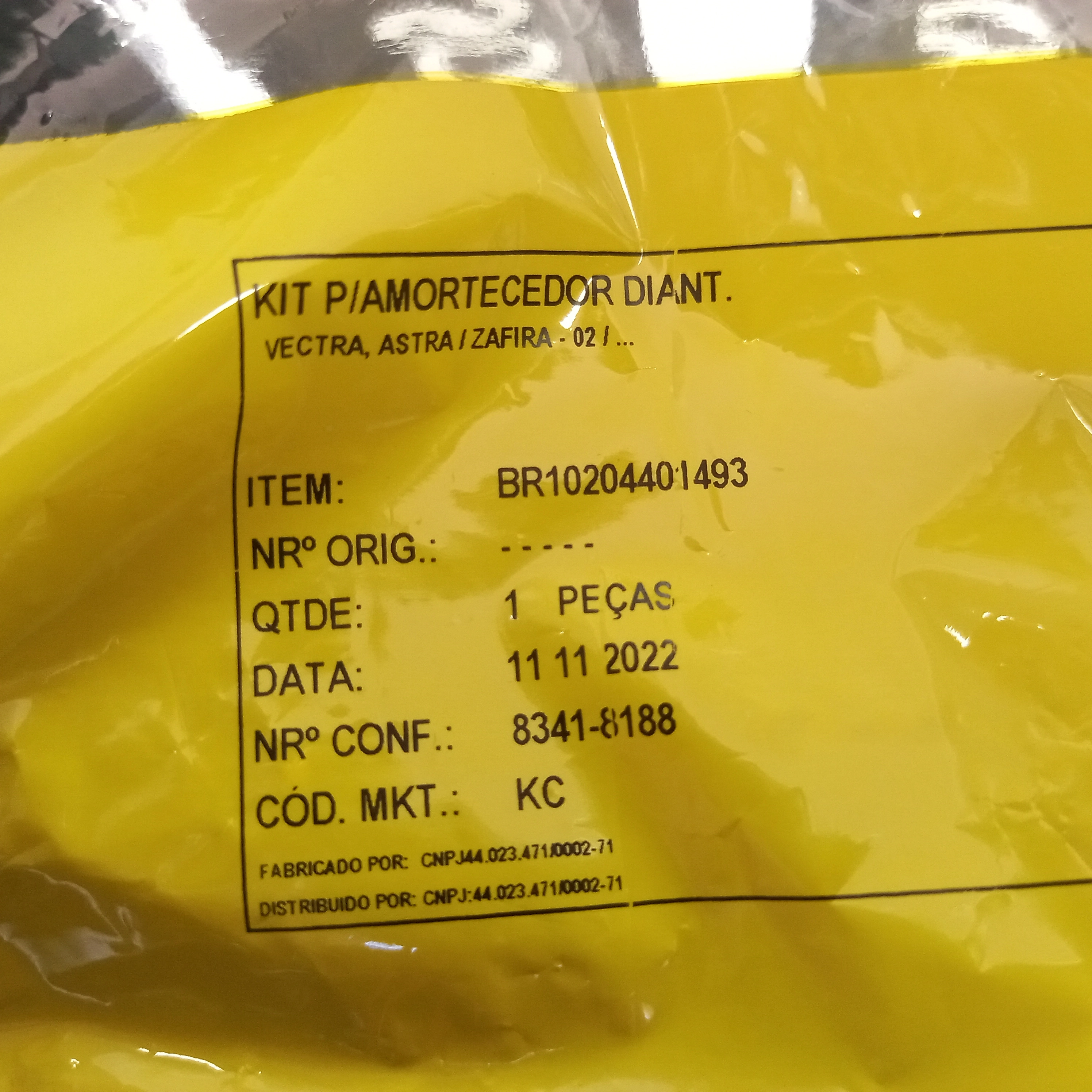 KIT AMORTECEDOR DIANTEIRO COMPLETO GM AGILE 09/14 ASTRA/ZAFIRA 02/12 VECTRA 02/03 - PARA UM LADO