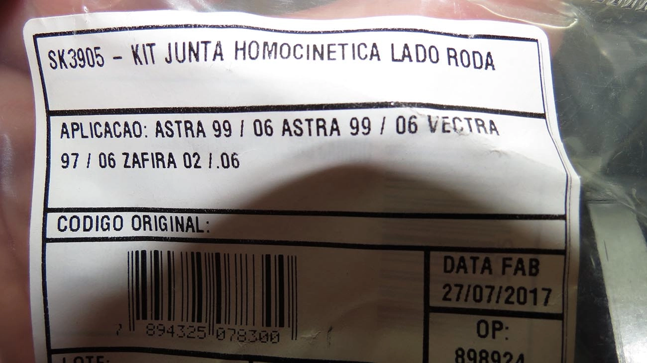 KIT REPARO HOMOCINÉTICA LADO RODA GM ASTRA 99/06 - VECTRA 97/06 - ZAFIRA 02/06 - 26X87X126MM