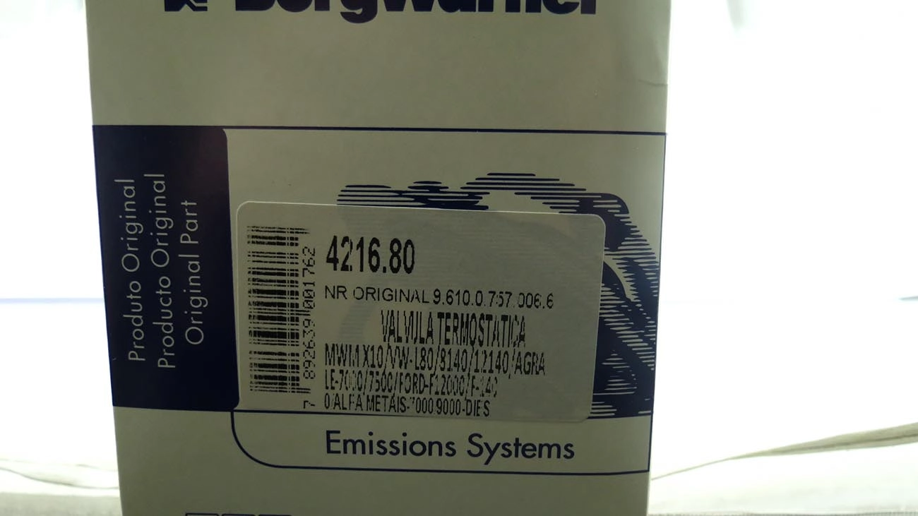 VALVULA TERMOSTATICA AGRALE 7000/7500 - VW 7.100/8.140/12.140