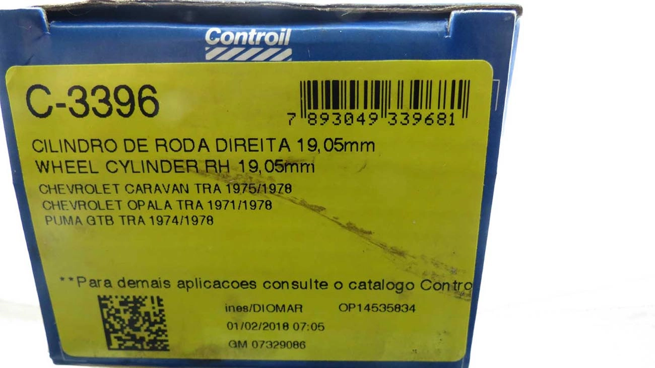 CILINDRO RODA FREIO TRASEIRO LADO DIREITO TRASEIRA DIREITA GM OPALA/CARAVAN 75/78 3/4 SISTEMA VARGA