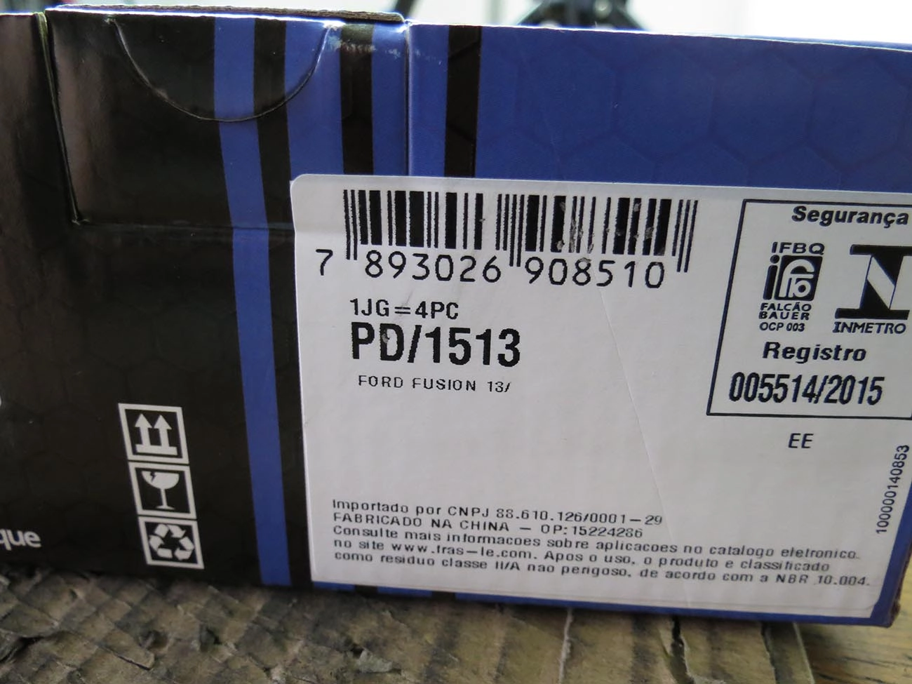 PASTILHA DE FREIO TRASEIRA FORD FUSION 2013/